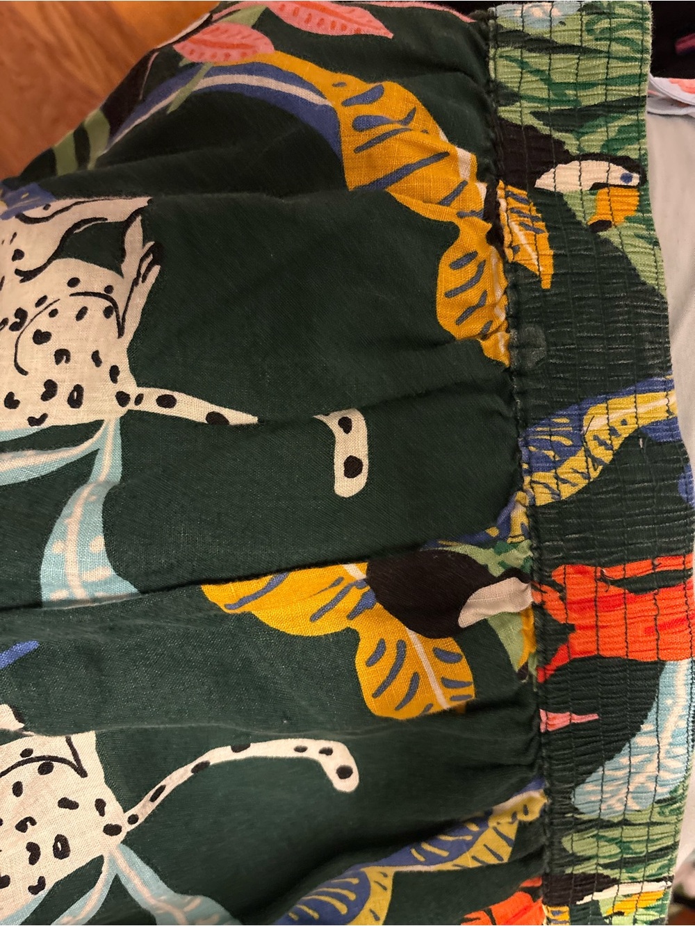 Christian Siriano linen Tropical Print Wide-Leg Pants - Green - Picture 5 of 7